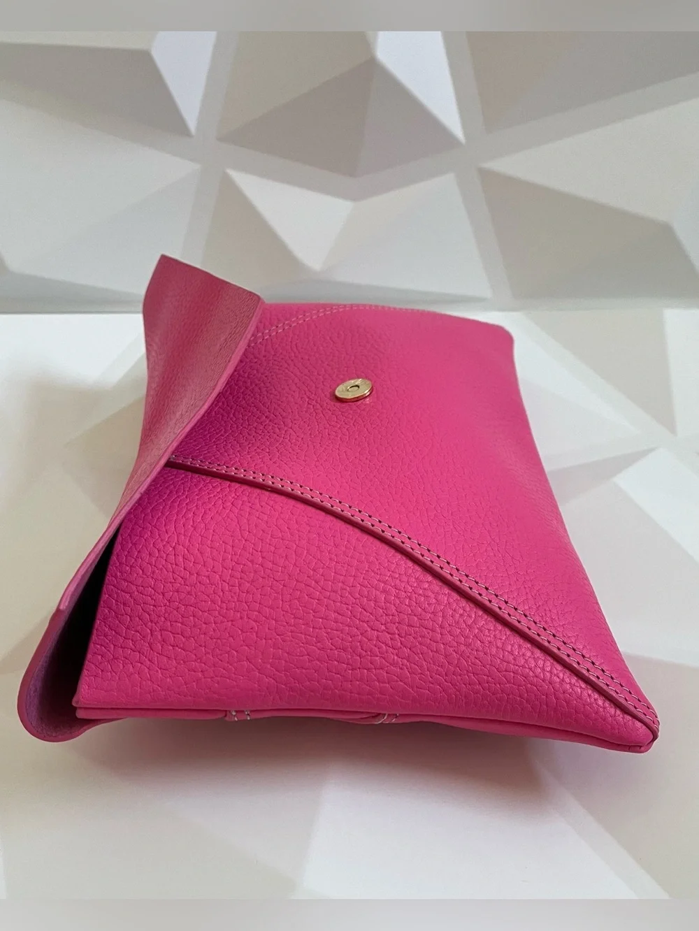 J. McLaughlin Oscar Envelope Clutch Pink Leather NWT
